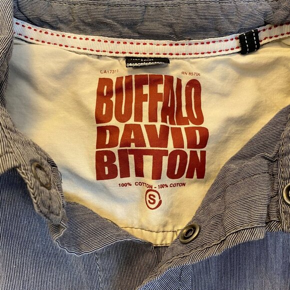 Buffalo David Bitton Mens Striped Button-Up Shirt S Blue Long Sleeve Cotton Casu - Picture 5 of 12